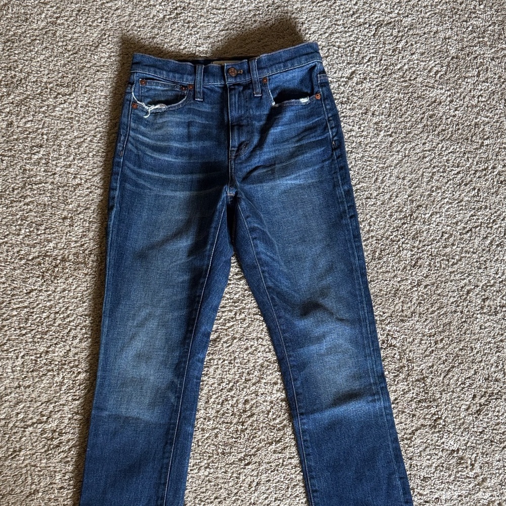 Madewell High-Rise Straight Jeans in Dark Indigo Wash